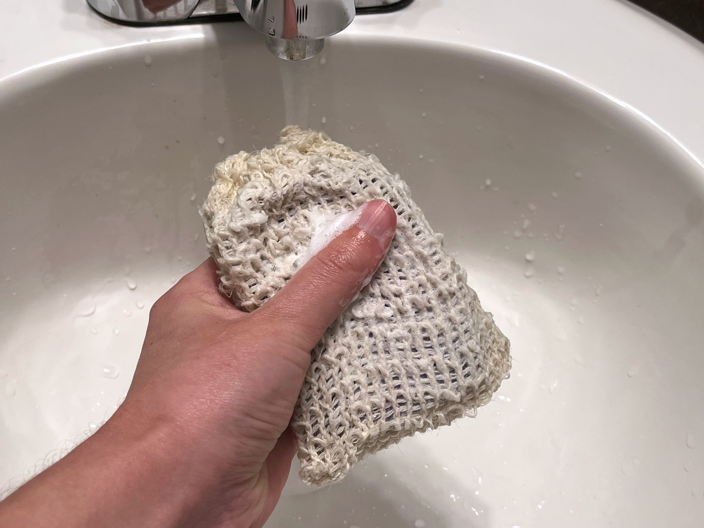 Exfoliating Drawstring Soap Bag